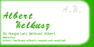 albert welkusz business card